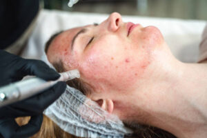 woman getting a facial