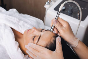 woman getting a facial